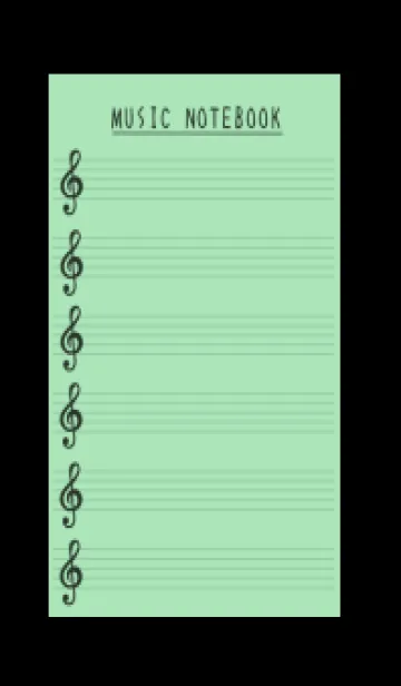 [LINE着せ替え] 音楽カラーノート/アップルグリーン/黒の画像1