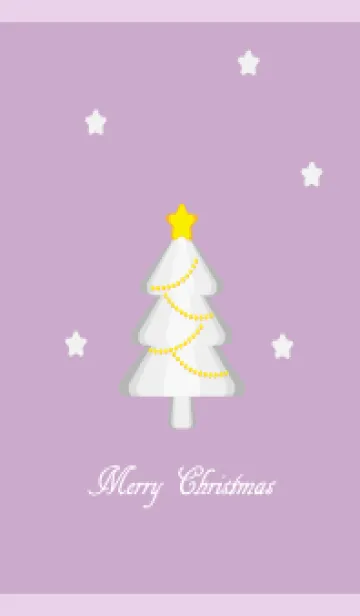 [LINE着せ替え] 白いクリスマスツリー 薄い紫の画像1