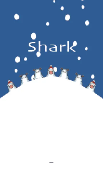 [LINE着せ替え] 青 : クリスマスのサメ着せ替えの画像1