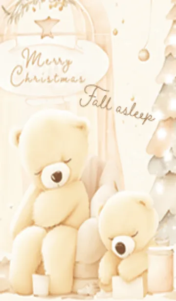 [LINE着せ替え] beige♡ふわクマの寝落ち05_1の画像1