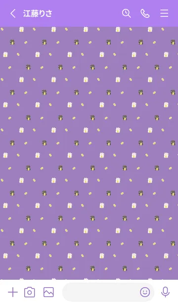 [LINE着せ替え] 幸せの招き猫 紫色の画像2