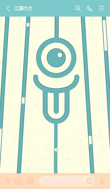 [LINE着せ替え] カラ傘オバケ km_clr アクアマリンの画像2