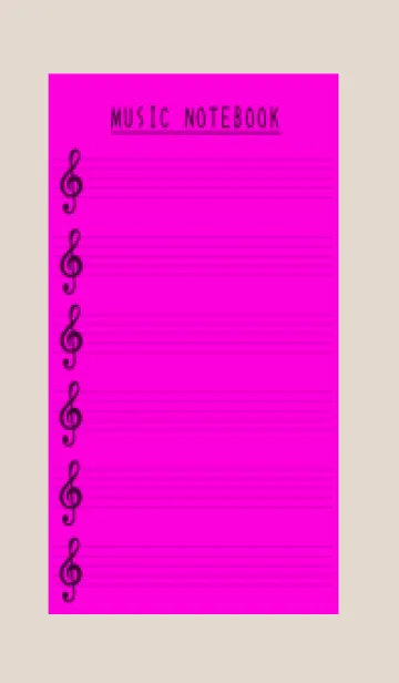 [LINE着せ替え] 音楽カラーノート/ホットピンク/ベージュの画像1