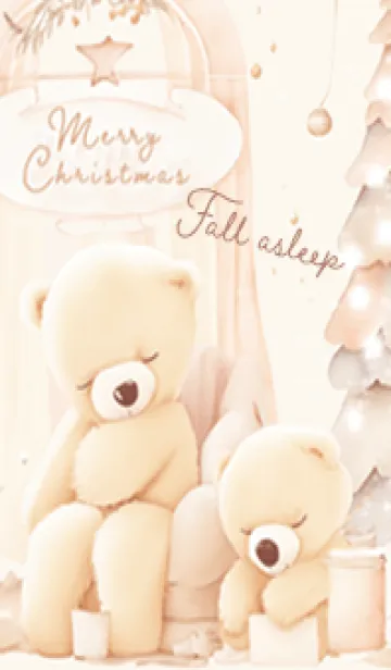 [LINE着せ替え] pinkbrown♡ふわクマの寝落ち08_1の画像1