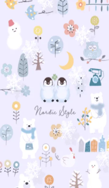 [LINE着せ替え] purple♡冬のハッピータイム12_1の画像1