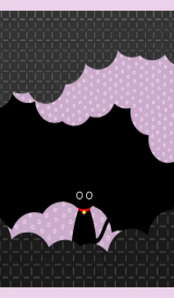 [LINE着せ替え] 暗闇の黒猫 薄い紫の画像1