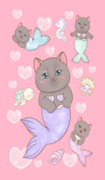 [LINE着せ替え] cutest Cat mermaid 124の画像1
