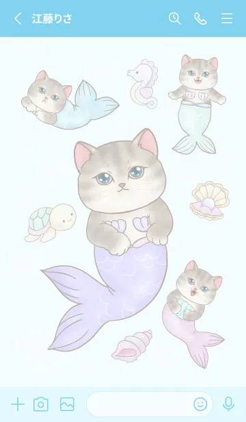 [LINE着せ替え] cutest Cat mermaid 135の画像2