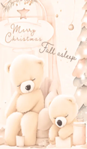 [LINE着せ替え] orange♡ふわクマの寝落ち13_1の画像1