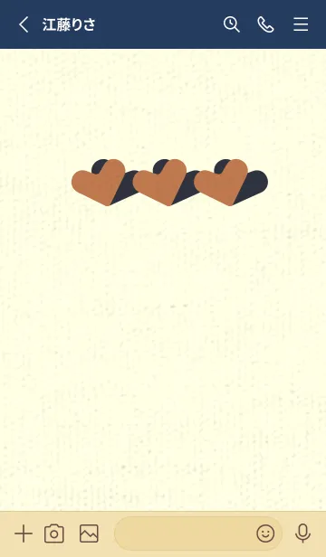 [LINE着せ替え] 3つのハート型の着せかえ 駱駝色の画像2