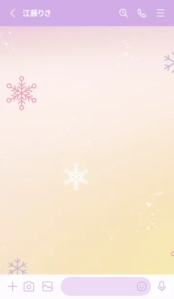 [LINE着せ替え] 雪の結晶 ピンク グラデーションの画像2