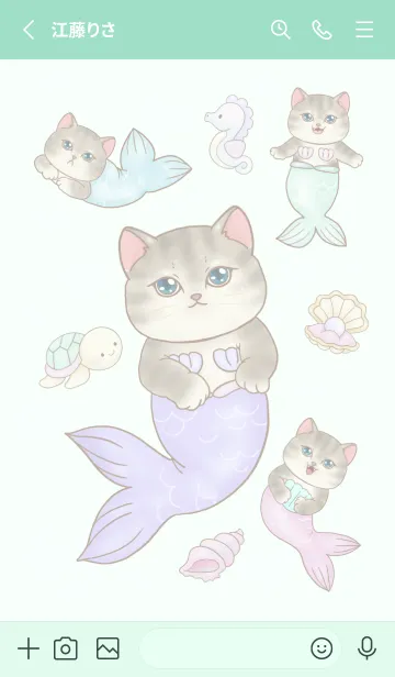 [LINE着せ替え] cutest Cat mermaid 139の画像2
