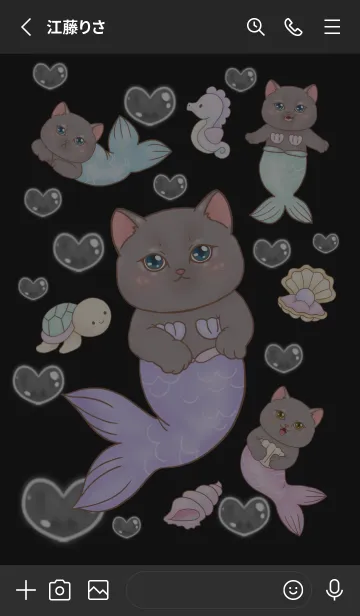 [LINE着せ替え] cutest Cat mermaid 130の画像2