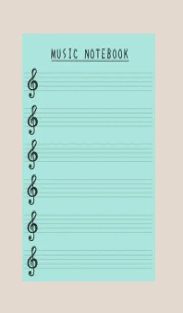 [LINE着せ替え] 音楽カラーノート/ミントグリーン/ベージュの画像1