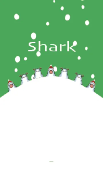 [LINE着せ替え] 緑 : クリスマスのサメ着せ替えの画像1