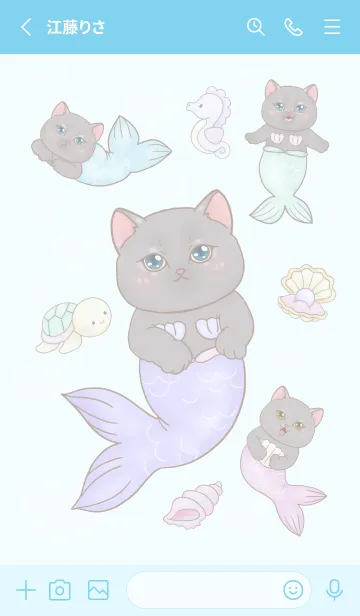[LINE着せ替え] cutest Cat mermaid 125の画像2