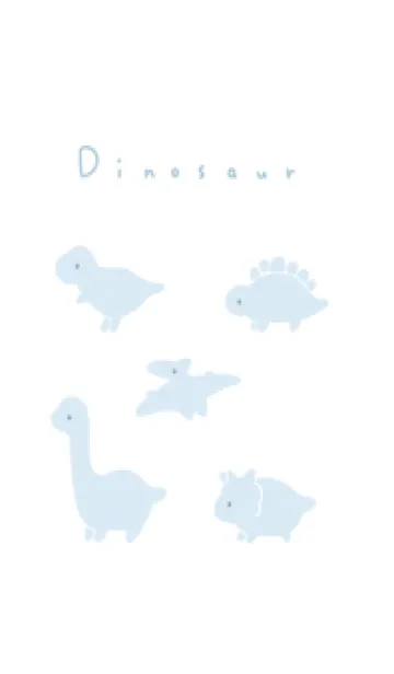 [LINE着せ替え] ゆるい恐竜 _ 白と青の画像1