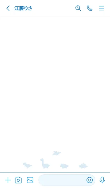 [LINE着せ替え] ゆるい恐竜 _ 白と青の画像2