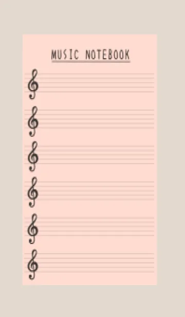 [LINE着せ替え] 音楽カラーノート/コーラルピンク/ベージュの画像1