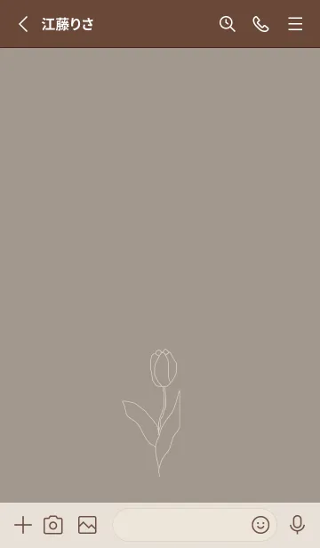 [LINE着せ替え] くすみグレージュフラワーの画像2