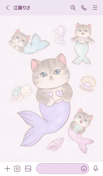 [LINE着せ替え] cutest Cat mermaid 132の画像2
