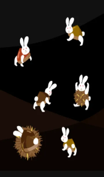 [LINE着せ替え] 栗うさぎ 黒色の画像1