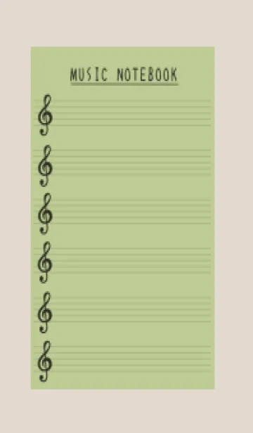 [LINE着せ替え] 音楽カラーノート/リーフグリーン/ベージュの画像1