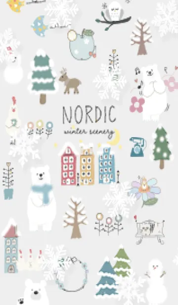 [LINE着せ替え] Gray♡雪が舞う北欧01_1の画像1