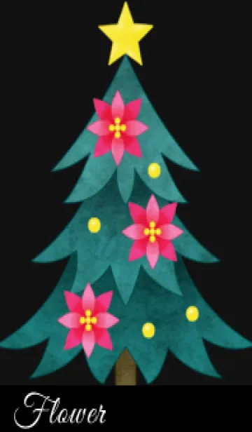 [LINE着せ替え] Flower 003【ポインセチア×濃いピンク】の画像1