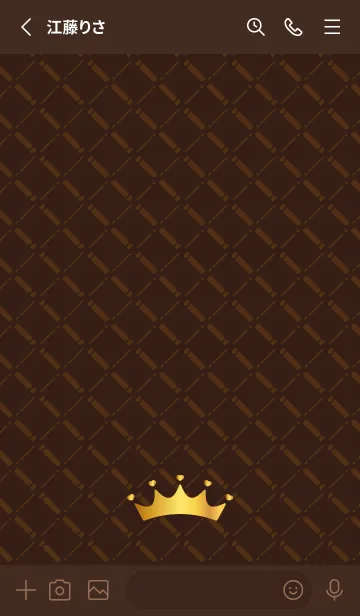 [LINE着せ替え] ハートの王冠 茶色の画像2