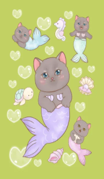 [LINE着せ替え] cutest Cat mermaid 128の画像1