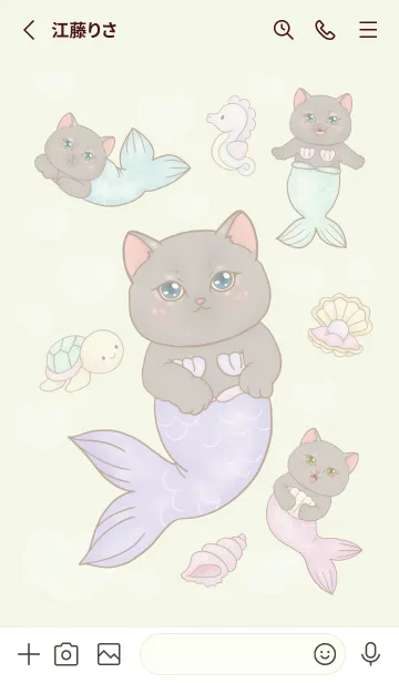 [LINE着せ替え] cutest Cat mermaid 128の画像2