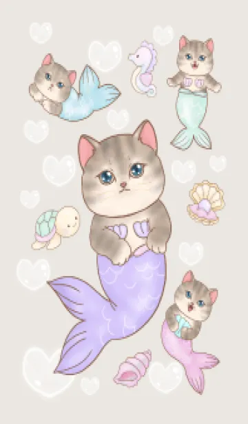 [LINE着せ替え] cutest Cat mermaid 137の画像1