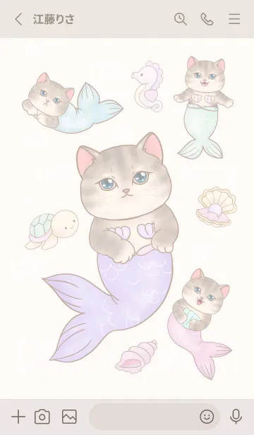 [LINE着せ替え] cutest Cat mermaid 137の画像2