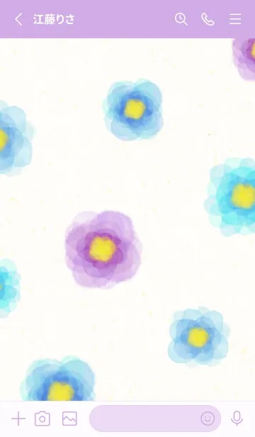 [LINE着せ替え] 水彩 花 青系21の画像2