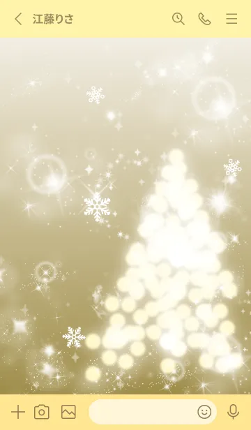 [LINE着せ替え] ゴールド : ホワイトクリスマスの着せ替えの画像2