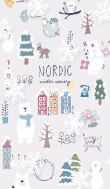 [LINE着せ替え] violet♡雪が舞う北欧04_1の画像1