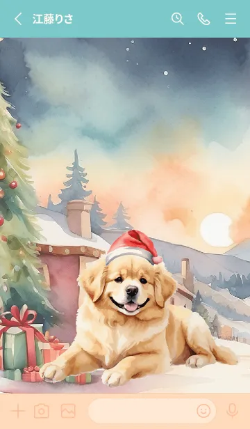 [LINE着せ替え] Golden Retriever christmas Theme (JP)の画像2