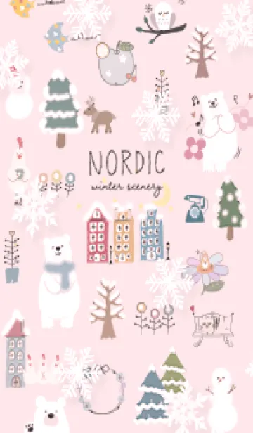 [LINE着せ替え] pink♡雪が舞う北欧10_1の画像1