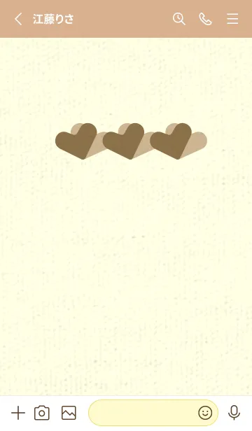 [LINE着せ替え] 3つのハート型の着せかえ 小鹿色の画像2