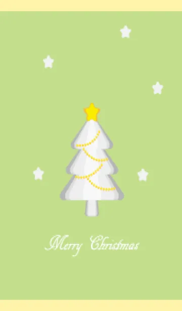 [LINE着せ替え] 白いクリスマスツリー 薄い黄色の画像1