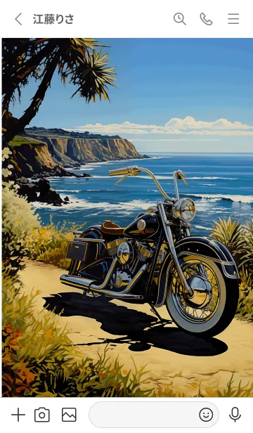 [LINE着せ替え] 晴天の輝く海②×アメリカンバイクの画像2