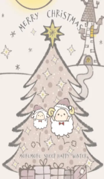 [LINE着せ替え] もふもふひつじ シックなクリスマスの画像1
