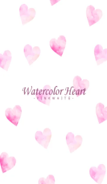 [LINE着せ替え] WatercolorHeart PINKWHITE 17の画像1