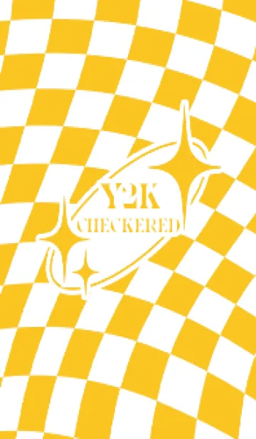 [LINE着せ替え] ✦ Y2K CHECKERED ✦ 04 ORANGE ✦の画像1