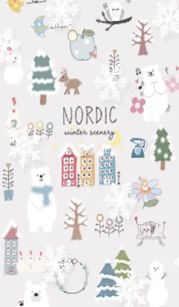 [LINE着せ替え] Greige♡雪が舞う北欧01_1の画像1