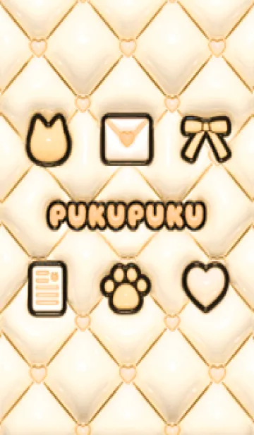 [LINE着せ替え] ぷくぷく♡ねこ - ブラック オレンジの画像1