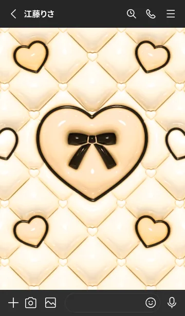 [LINE着せ替え] ぷくぷく♡ねこ - ブラック オレンジの画像2