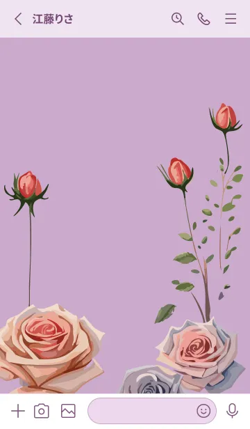 [LINE着せ替え] light purple 薔薇と蕾の画像2