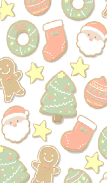 [LINE着せ替え] アイシングクッキー/クリスマス(ホワイト)の画像1